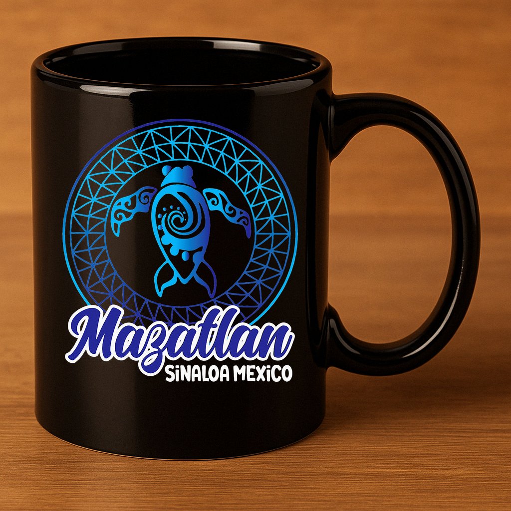 Mazatlan Sinaloa Mexico Souvenirs Baja California Turtles 11oz C Handle Ceramic Mug