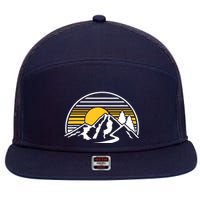 Mountains Sun 7 Panel Mesh Trucker Snapback Hat