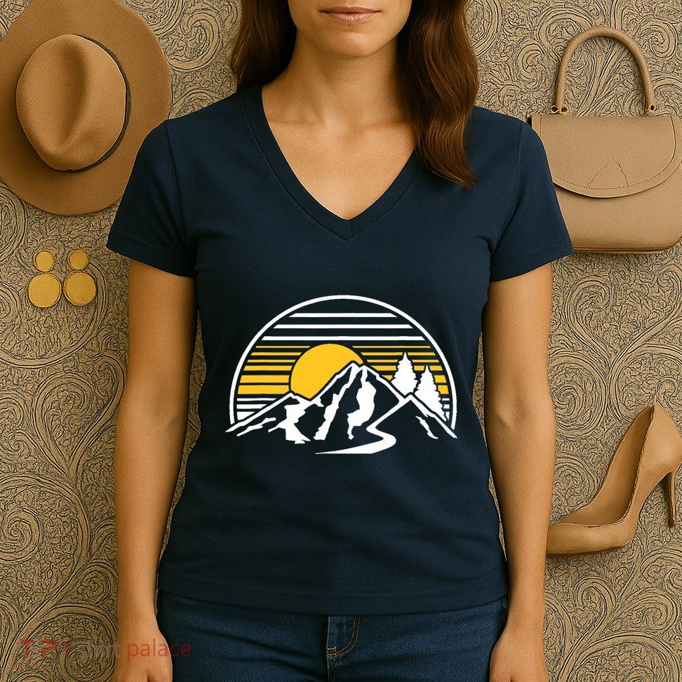 Mountains Sun Women's V-Neck T-Shirt