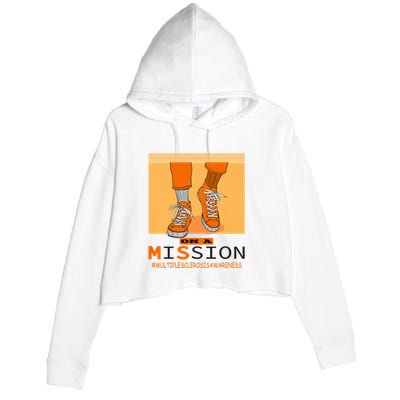 Multiple Sclerosis Ms Awareness Walk On Mission Crop Fleece Hoodie