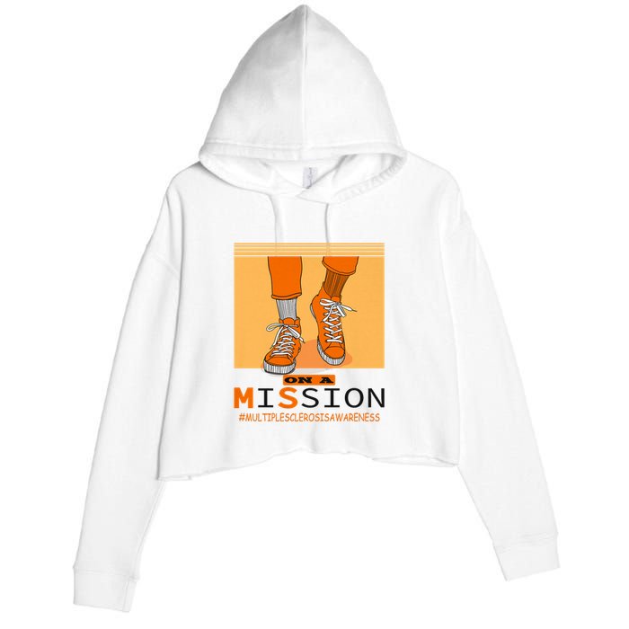 Multiple Sclerosis Ms Awareness Walk On Mission Crop Fleece Hoodie