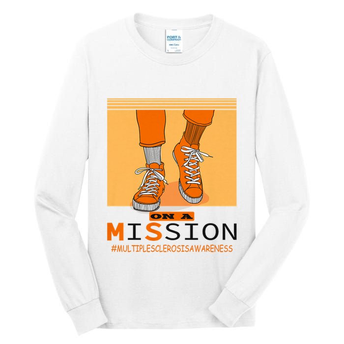 Multiple Sclerosis Ms Awareness Walk On Mission Tall Long Sleeve T-Shirt