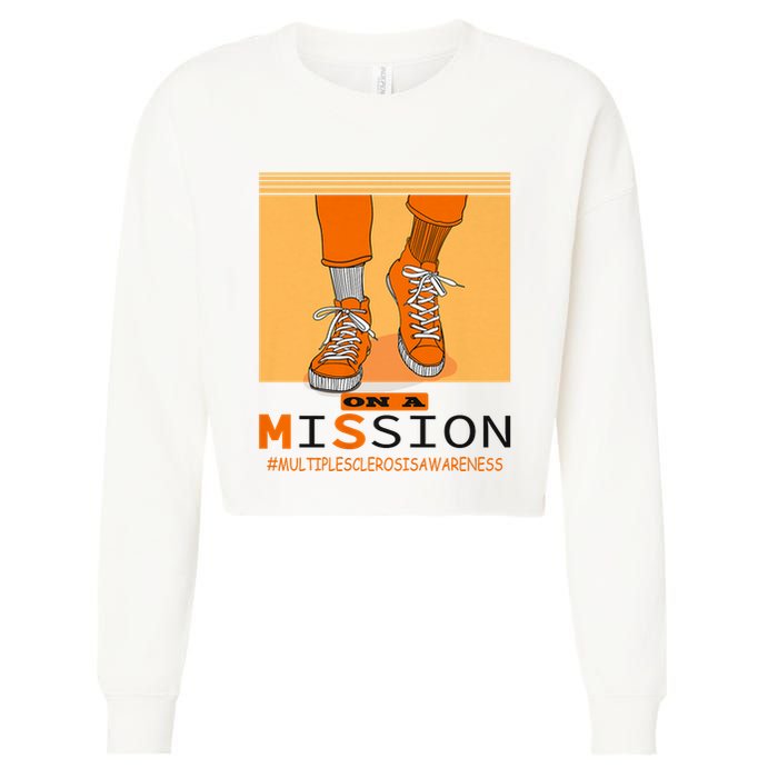 Multiple Sclerosis Ms Awareness Walk On Mission Cropped Pullover Crew