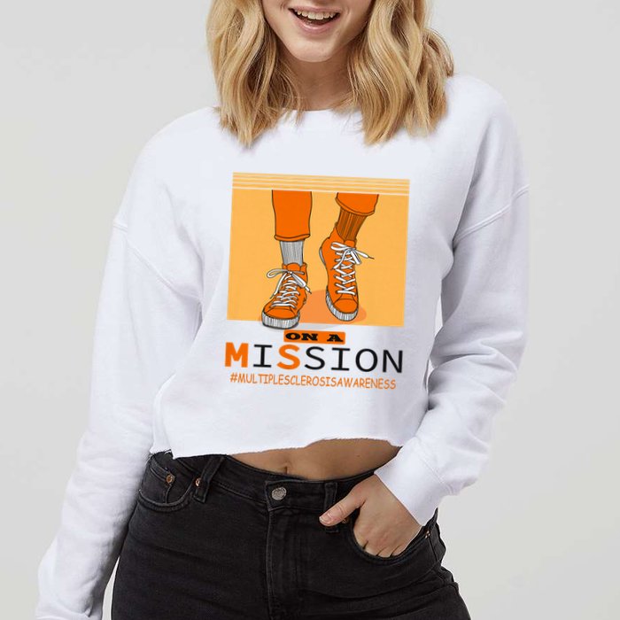 Multiple Sclerosis Ms Awareness Walk On Mission Cropped Pullover Crew
