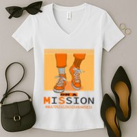 Multiple Sclerosis Ms Awareness Walk On Mission Women's V-Neck T-Shirt