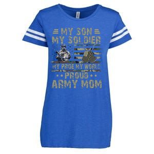 My Son My Soldier Proud Army Mother Mom Military Enza Ladies Jersey Football T-Shirt