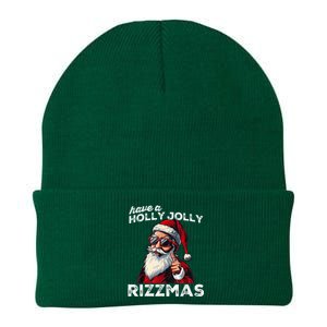 Mewing Santa Mew Funny Santa Meme Rizz Riz Zmas Christmas Knit Cap Winter Beanie