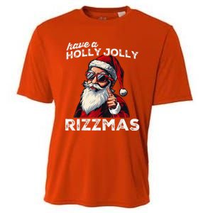 Mewing Santa Mew Funny Santa Meme Rizz Riz Zmas Christmas Cooling Performance Crew T-Shirt