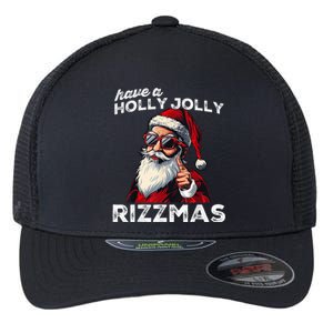 Mewing Santa Mew Funny Santa Meme Rizz Riz Zmas Christmas Flexfit Unipanel Trucker Cap