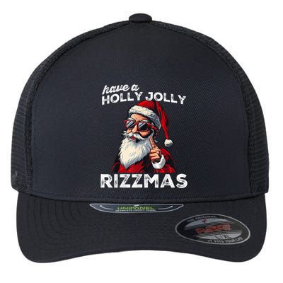 Mewing Santa Mew Funny Santa Meme Rizz Riz Zmas Christmas Flexfit Unipanel Trucker Cap