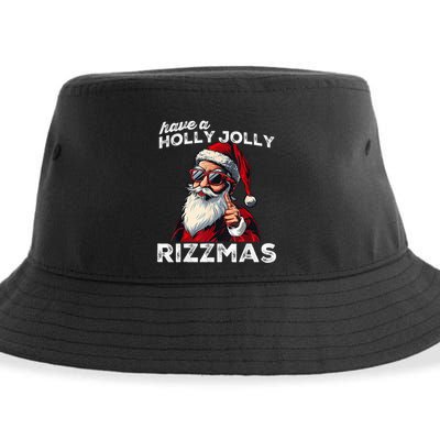 Mewing Santa Mew Funny Santa Meme Rizz Riz Zmas Christmas Sustainable Bucket Hat