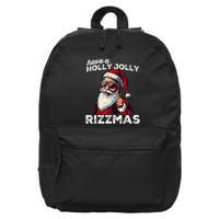Mewing Santa Mew Funny Santa Meme Rizz Riz Zmas Christmas 16 in Basic Backpack