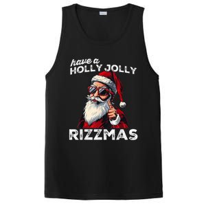 Mewing Santa Mew Funny Santa Meme Rizz Riz Zmas Christmas PosiCharge Competitor Tank