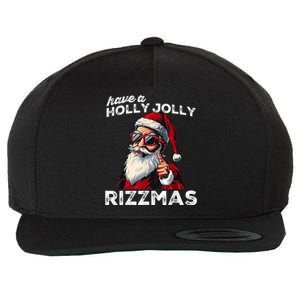 Mewing Santa Mew Funny Santa Meme Rizz Riz Zmas Christmas Wool Snapback Cap