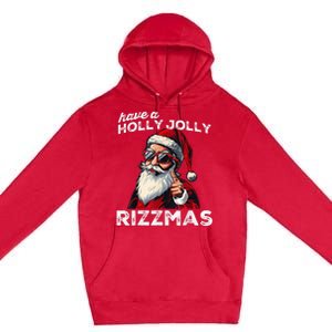 Mewing Santa Mew Funny Santa Meme Rizz Riz Zmas Christmas Premium Pullover Hoodie