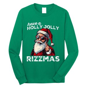 Mewing Santa Mew Funny Santa Meme Rizz Riz Zmas Christmas Long Sleeve Shirt