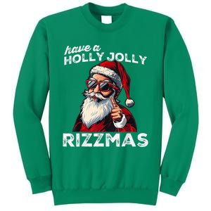 Mewing Santa Mew Funny Santa Meme Rizz Riz Zmas Christmas Sweatshirt