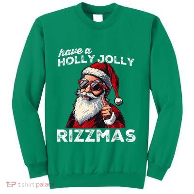 Mewing Santa Mew Funny Santa Meme Rizz Riz Zmas Christmas Sweatshirt