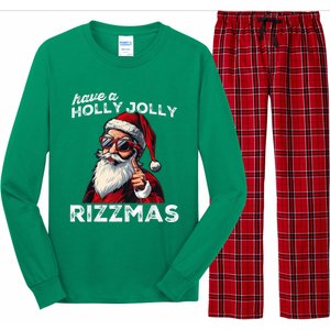 Mewing Santa Mew Funny Santa Meme Rizz Riz Zmas Christmas Long Sleeve Pajama Set