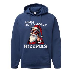 Mewing Santa Mew Funny Santa Meme Rizz Riz Zmas Christmas Performance Fleece Hoodie