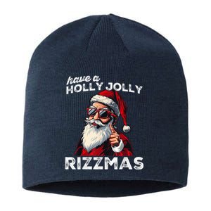 Mewing Santa Mew Funny Santa Meme Rizz Riz Zmas Christmas Sustainable Beanie