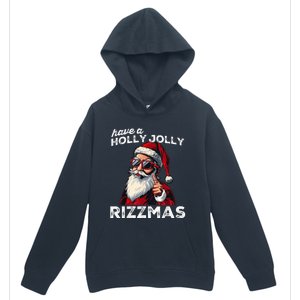 Mewing Santa Mew Funny Santa Meme Rizz Riz Zmas Christmas Urban Pullover Hoodie