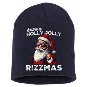 Mewing Santa Mew Funny Santa Meme Rizz Riz Zmas Christmas Short Acrylic Beanie