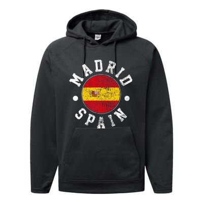 Madrid Spain Performance Fleece Hoodie