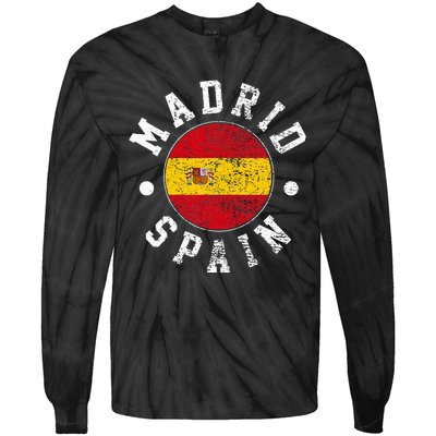 Madrid Spain Tie-Dye Long Sleeve Shirt