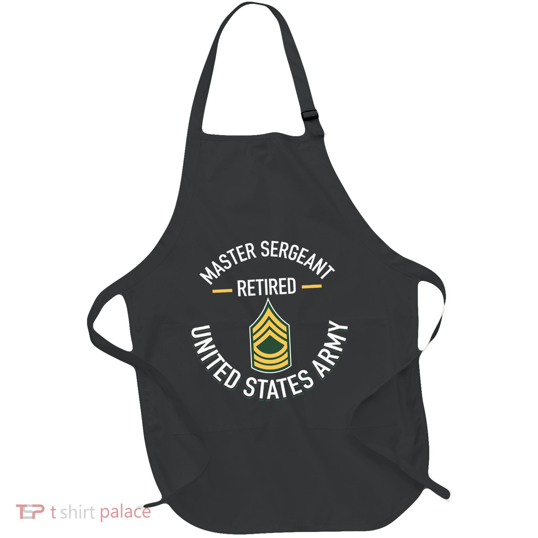 Master Sergeant Msg Retired Army Military Retirement Gifts Full-Length Apron With Pockets
