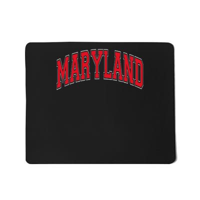 Maryland State Md Red Text Mousepad