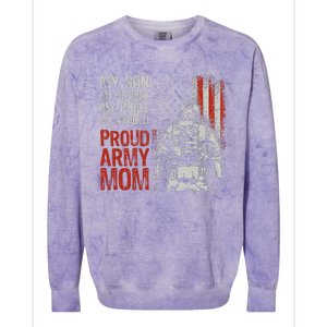 My Son My Soldier Hero Proud Mom Us Military Mother Colorblast Crewneck Sweatshirt