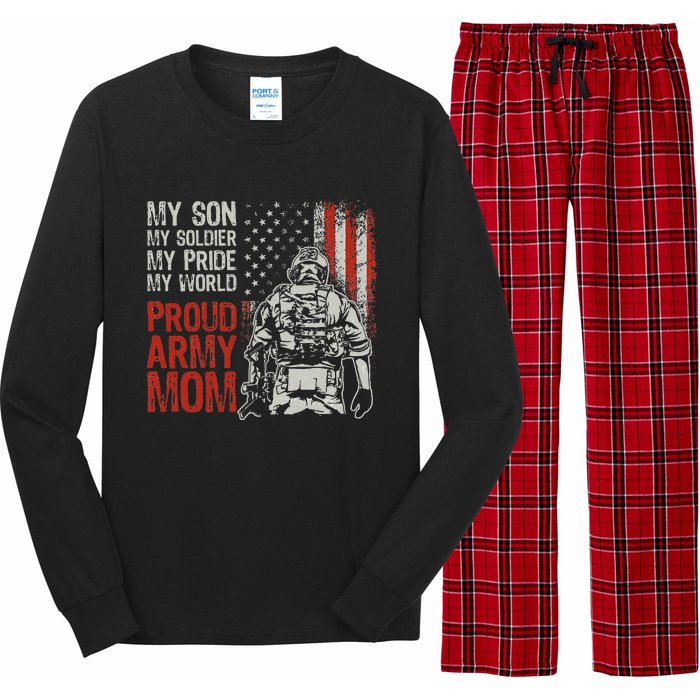 My Son My Soldier Hero Proud Mom Us Military Mother Long Sleeve Pajama Set