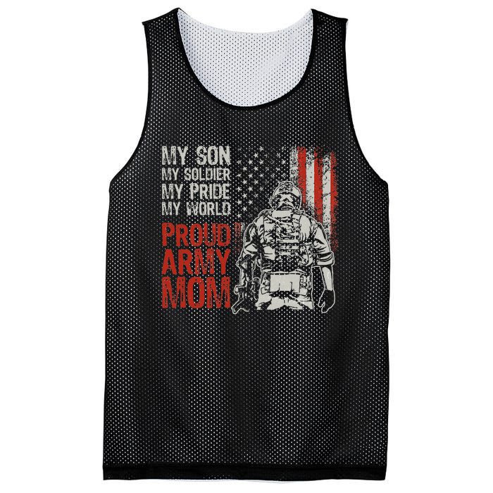 My Son My Soldier Hero Proud Mom Us Military Mother Mesh Reversible Basketball Jersey Tank