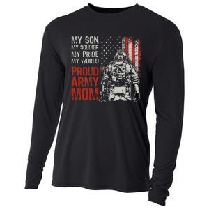 My Son My Soldier Hero Proud Mom Us Military Mother Cooling Performance Long Sleeve Crew