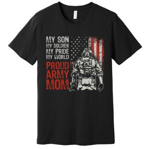 My Son My Soldier Hero Proud Mom Us Military Mother Premium T-Shirt