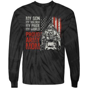 My Son My Soldier Hero Proud Mom Us Military Mother Tie-Dye Long Sleeve Shirt