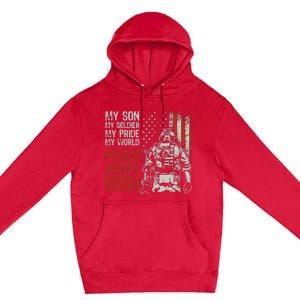 My Son My Soldier Hero Proud Mom Us Military Mother Premium Pullover Hoodie