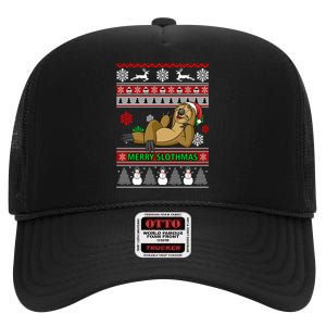 Merry Slothmas High Crown Mesh Back Trucker Hat