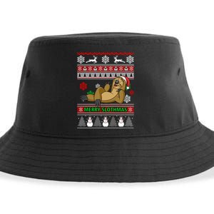 Merry Slothmas Sustainable Bucket Hat