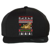 Merry Slothmas Wool Snapback Cap