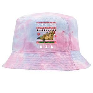 Merry Slothmas Tie-Dyed Bucket Hat