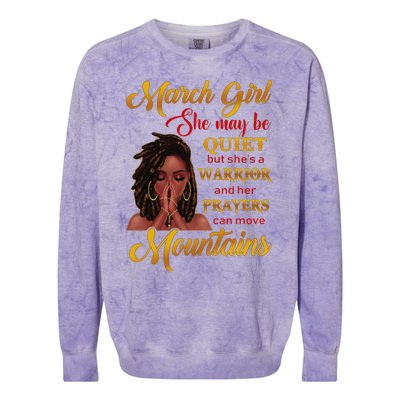 March She may be quiet but she's a warrior Colorblast Crewneck Sweatshirt