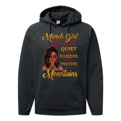 March She may be quiet but she's a warrior Performance Fleece Hoodie