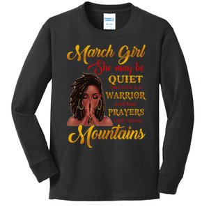 March She may be quiet but she's a warrior Kids Long Sleeve Shirt