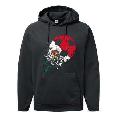 Mexico Soccer Mexican Flag Pride Soccer Player Performance Fleece Hoodie