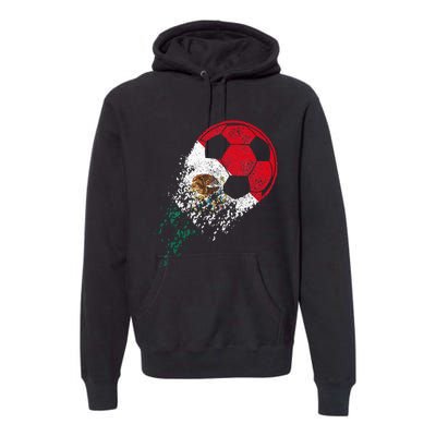 Mexico Soccer Mexican Flag Pride Soccer Player Premium Hoodie