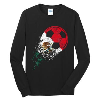 Mexico Soccer Mexican Flag Pride Soccer Player Tall Long Sleeve T-Shirt