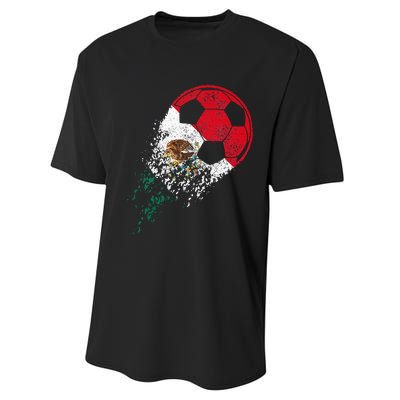 Mexico Soccer Mexican Flag Pride Soccer Player Performance Sprint T-Shirt