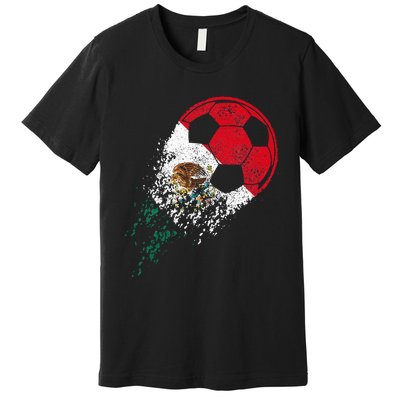 Mexico Soccer Mexican Flag Pride Soccer Player Premium T-Shirt